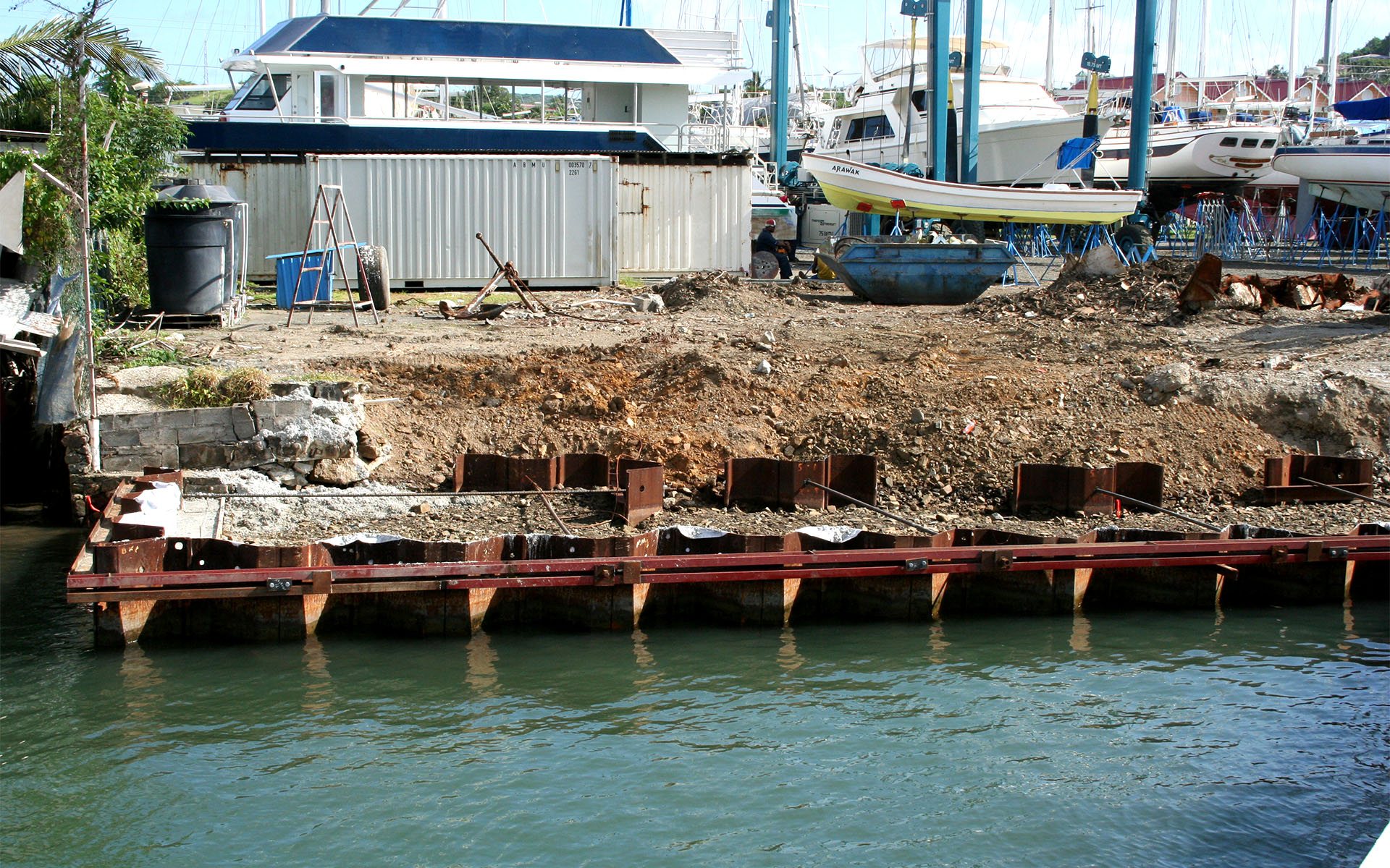 IGY Rodney Marina - sheet piled bulkhead seawall