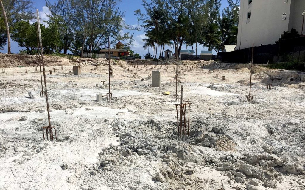 South view with driven piles at Sandals Phase 2
